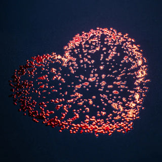 Heart printed in red foil